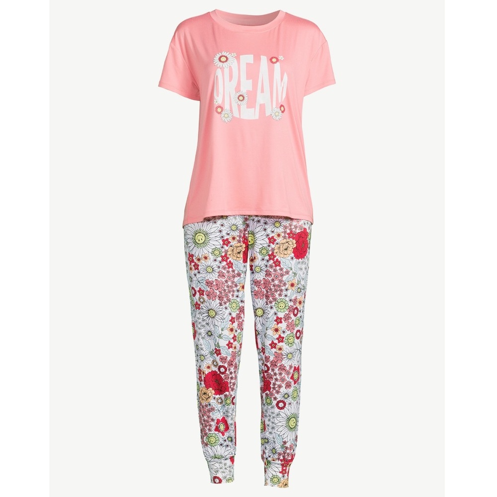 Women’s Short Sleeve T-Shirt and Joggers Pajama Set, 2-Piece,
